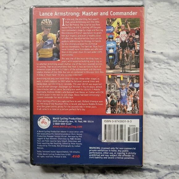 Sealed 2004 Tour de France Lance Armstrong Special Collectors Edition DVD - Picture 2 of 8